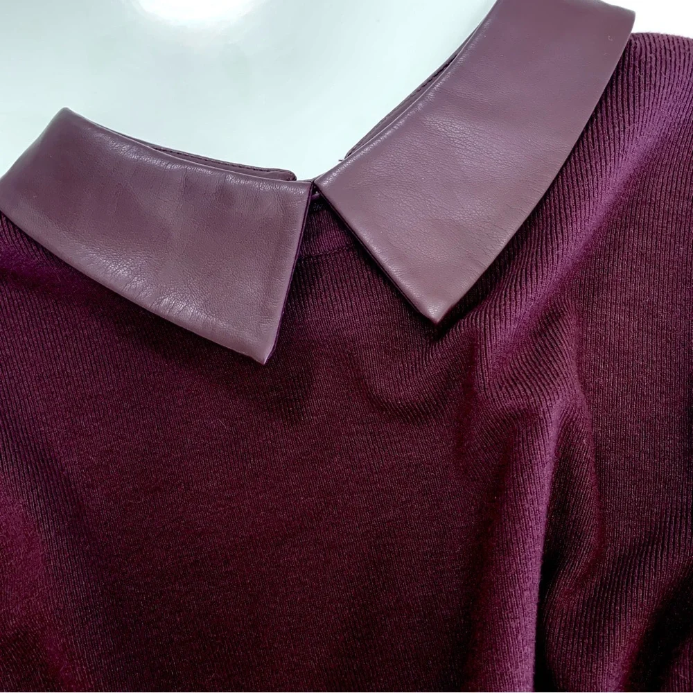 Milano Black Rose Leather Combo Holiday Sweater - Picture 4 of 7